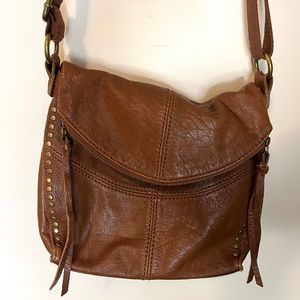 Real leather.  The Sack.  Brown.  Good pre-owned condition